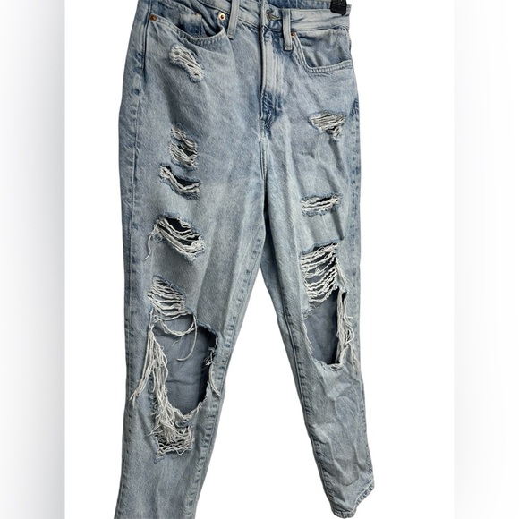 H&M Distressed Mom Jeans | Light Blue Denim | Size 6 - Picture 2 of 6